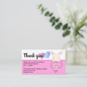 Roze Eenvoudige hartslag Baby Bunny Rabbit Harteli Informatiekaartje (Staand voorkant)