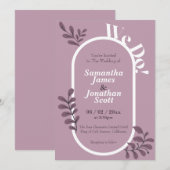 Roze Eenvoudige Huwelijksuitnodiging Kaart (Voorkant / Achterkant)