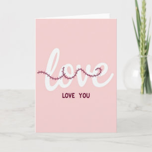 Roze Eenvoudige Ik Hou Van Jou Kaart