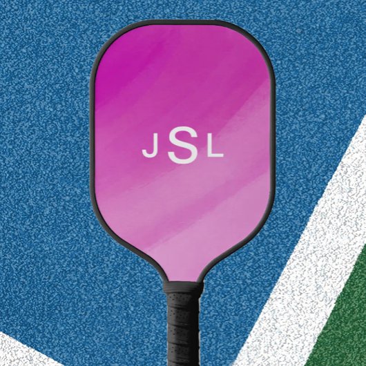 Roze eenvoudige initialen leuk sportcadeau voor ha pickleball paddle
