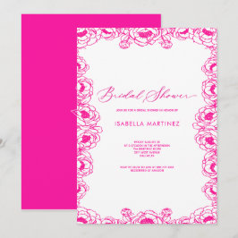 roze eenvoudige klassieke elegante bruidsmeisjesfe kaart