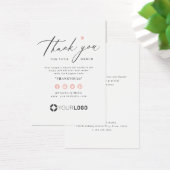 Roze eenvoudige manuscript bedrijfs logo dank u tu visitekaartje (Bureau)