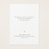 Roze eenvoudige manuscript bedrijfs logo dank u tu visitekaartje (Achterkant)