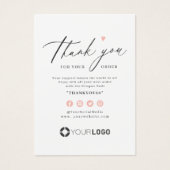 Roze eenvoudige manuscript bedrijfs logo dank u tu visitekaartje (Voorkant)