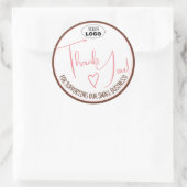 Roze Eenvoudige Minimalist Bedankt Zakelijke Label (Tas)