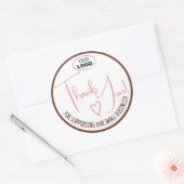 Roze Eenvoudige Minimalistische Bedankt Zakelijke  Ronde Sticker (Envelop)