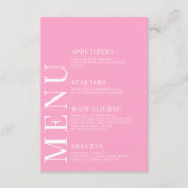 Roze eenvoudige minimalistische bloemenbruiloft me informatiekaartje (Voorkant)