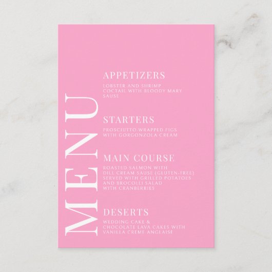 Roze eenvoudige minimalistische bloemenbruiloft me informatiekaartje (Voorkant)