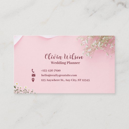 Roze eenvoudige minimalistische rondzendplanner informatiekaartje (Achterkant)