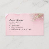 Roze eenvoudige minimalistische rondzendplanner visitekaartje (Achterkant)