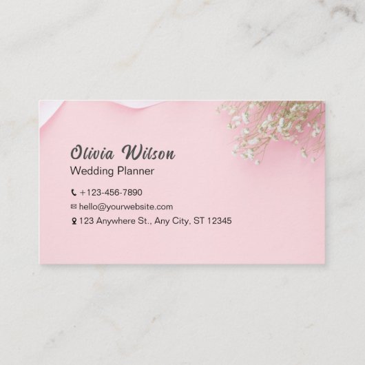 Roze eenvoudige minimalistische rondzendplanner visitekaartje (Achterkant)