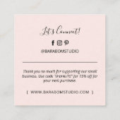 Roze Eenvoudige Moderne Dank u Visitekaartjes (Achterkant)