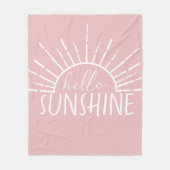Roze eenvoudige moderne Hallo zonneschijn Fleece Deken (Voorkant)