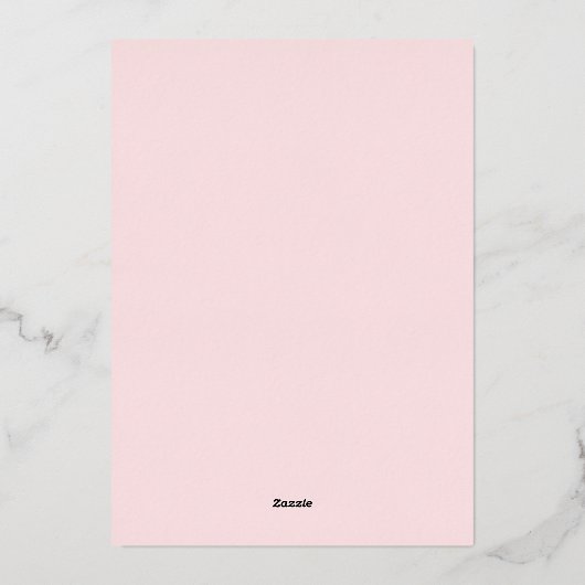 Roze Eenvoudige Moderne Kalligrafie Doop Foto Folie Uitnodiging (Achterkant)