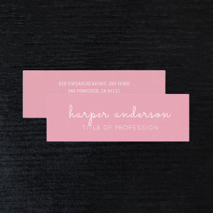 Roze eenvoudige, moderne professional mini visitekaartje