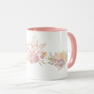 Roze eenvoudige moderne roze bloemen bloemen voor  mok