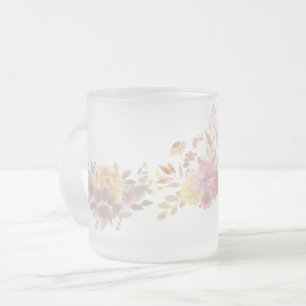 Roze eenvoudige Moderne roze bloemen zonnebloem vo Matglas Koffiemok