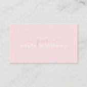 Roze Eenvoudige Naam en Monogram Initialen Visitekaartje (Voorkant)