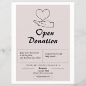 Roze Eenvoudige Open Donatie Flyer (Voorkant)