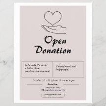 Roze Eenvoudige Open Donatie Flyer