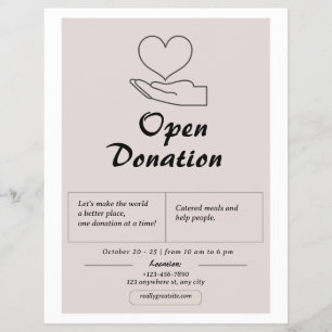 Roze Eenvoudige Open Donatie Flyer