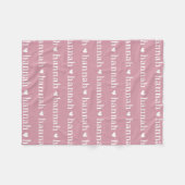 Roze, eenvoudige, persoonlijke herhalingsnaam Baby Fleece Deken (Voorkant (Horizontaal))