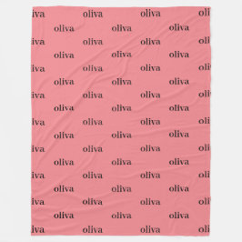 Roze, eenvoudige, persoonlijke herhalingsnaam fleece deken