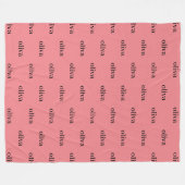 Roze, eenvoudige, persoonlijke herhalingsnaam fleece deken (Voorkant (Horizontaal))