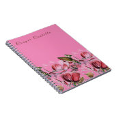 Roze Eenvoudige Professionele Kalligrafie Magnolia Notitieboek (Rechterzijde)