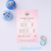 Roze Eenvoudige Salon Service Menu Flyer (Enkel)