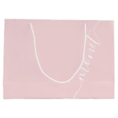 Roze Eenvoudige Script Naam Bruidsmeisje Groot Cadeauzakje (Achterkant)