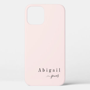 Roze Eenvoudige scriptnaam elegant aangepast Case-Mate iPhone Case
