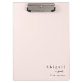 Roze eenvoudige scriptnaam Modern Luxury op maat Klembord (Voorkant)