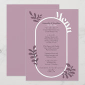 Roze Eenvoudige Trouwmenu Kaart (Voorkant / Achterkant)