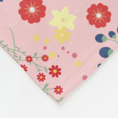 Roze Eenvoudige tuin Wildflower Patroon Fleece Deken (Hoek)