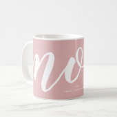 Roze | Eenvoudige Typografie Mam EST. Mok (Voorkant links)