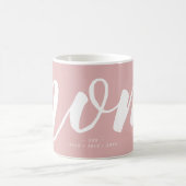 Roze | Eenvoudige Typografie Mam EST. Mok (Center)