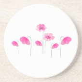 Roze Eenvoudige Waterverf Bouquet Flowers Roze Wit Zandsteen Onderzetter (Voorkant)