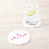 Roze Eenvoudige Waterverf Bouquet Flowers Roze Wit Zandsteen Onderzetter (Zijkant)