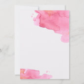 Roze eenvoudige Waterverf bruiloft Kaart (Achterkant)