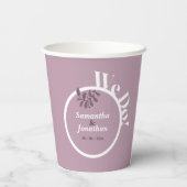 Roze Eenvoudige Wedding Envelope Seal Papieren Bekers (Achterkant)