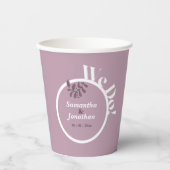 Roze Eenvoudige Wedding Envelope Seal Papieren Bekers (Voorkant)