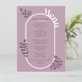 Roze Eenvoudige Wedding Menu Kaart (Staand voorkant)