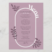 Roze Eenvoudige Wedding Menu Kaart (Voorkant)
