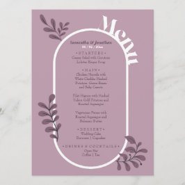 Roze Eenvoudige Wedding Menu Kaart