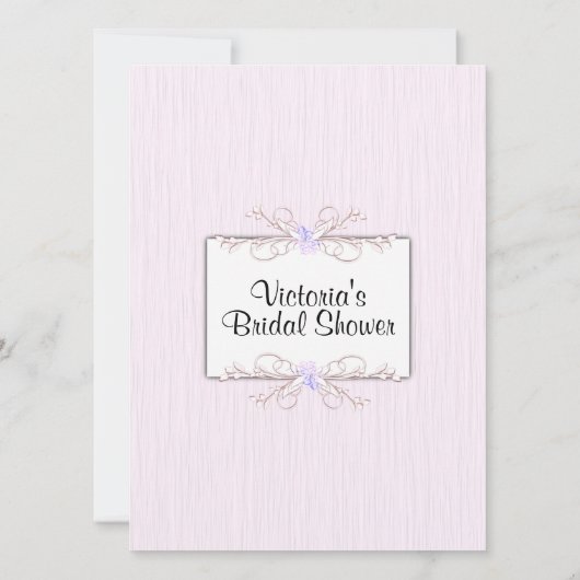 Roze Eenvoudigheids Bridal Shower Uitnodiging (Achterkant)