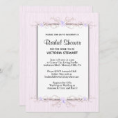 Roze Eenvoudigheids Bridal Shower Uitnodiging (Voorkant / Achterkant)