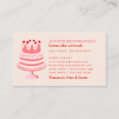 Roze eenzijdige bakkergebak visitekaartje (Voorkant)