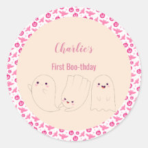 Roze Eerste Boo-verjaardag Halloween Ghost 1e Verj