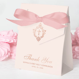 Roze Eerste Communie meisje Elegant Roze Goud Wape Bedankdoosjes